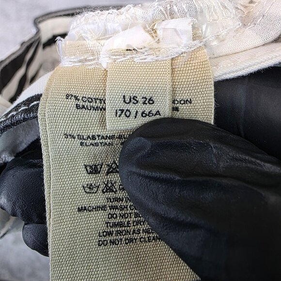 We The Free Skinny Jeans Womens 26 White Zebra Animal Print Stretch Denim Pants - Picture 5 of 11